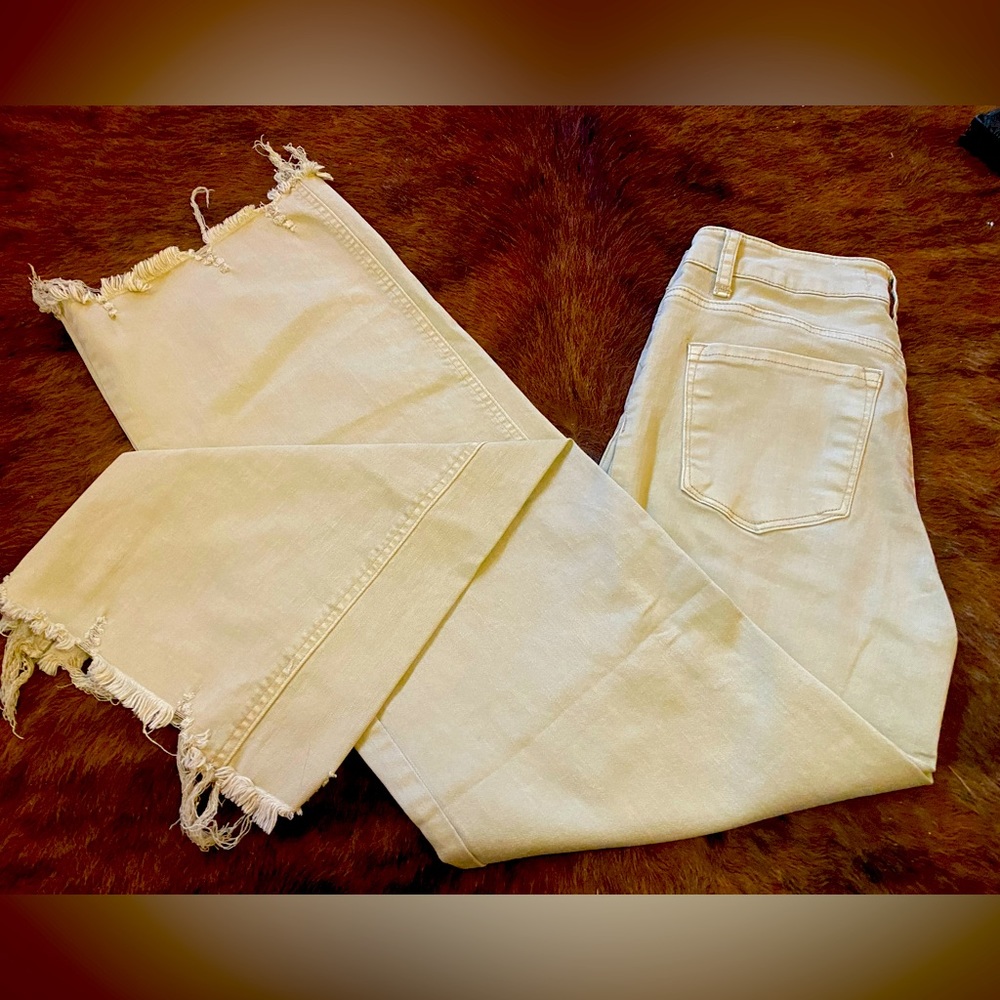 Risen los Angeles High Rise Wide Leg Khaki Jeans